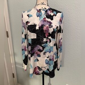 3.1 Phillip Lim floral zip up silk shirt size 0